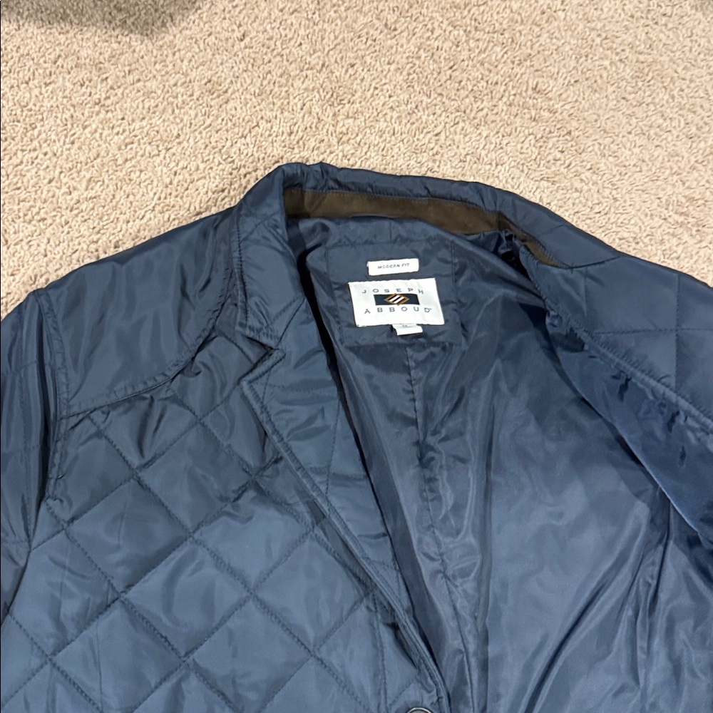 Joseph Abboud Quilted Dark Blue Jacket - Picture 7 of 8